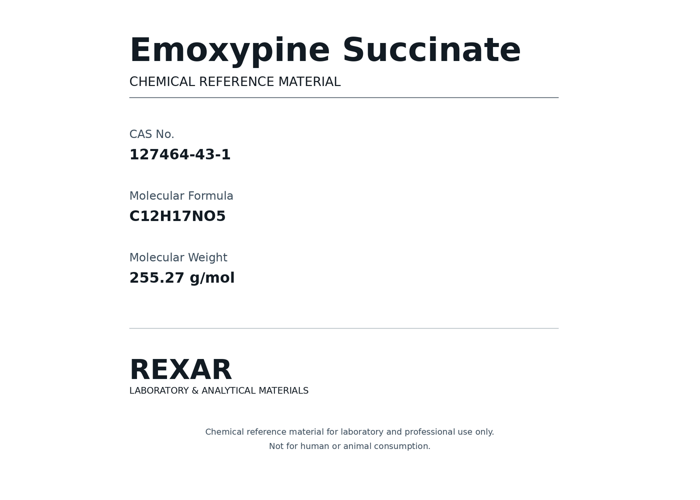 Rexar Emoxypine Succinate - CAS 127464-43-1