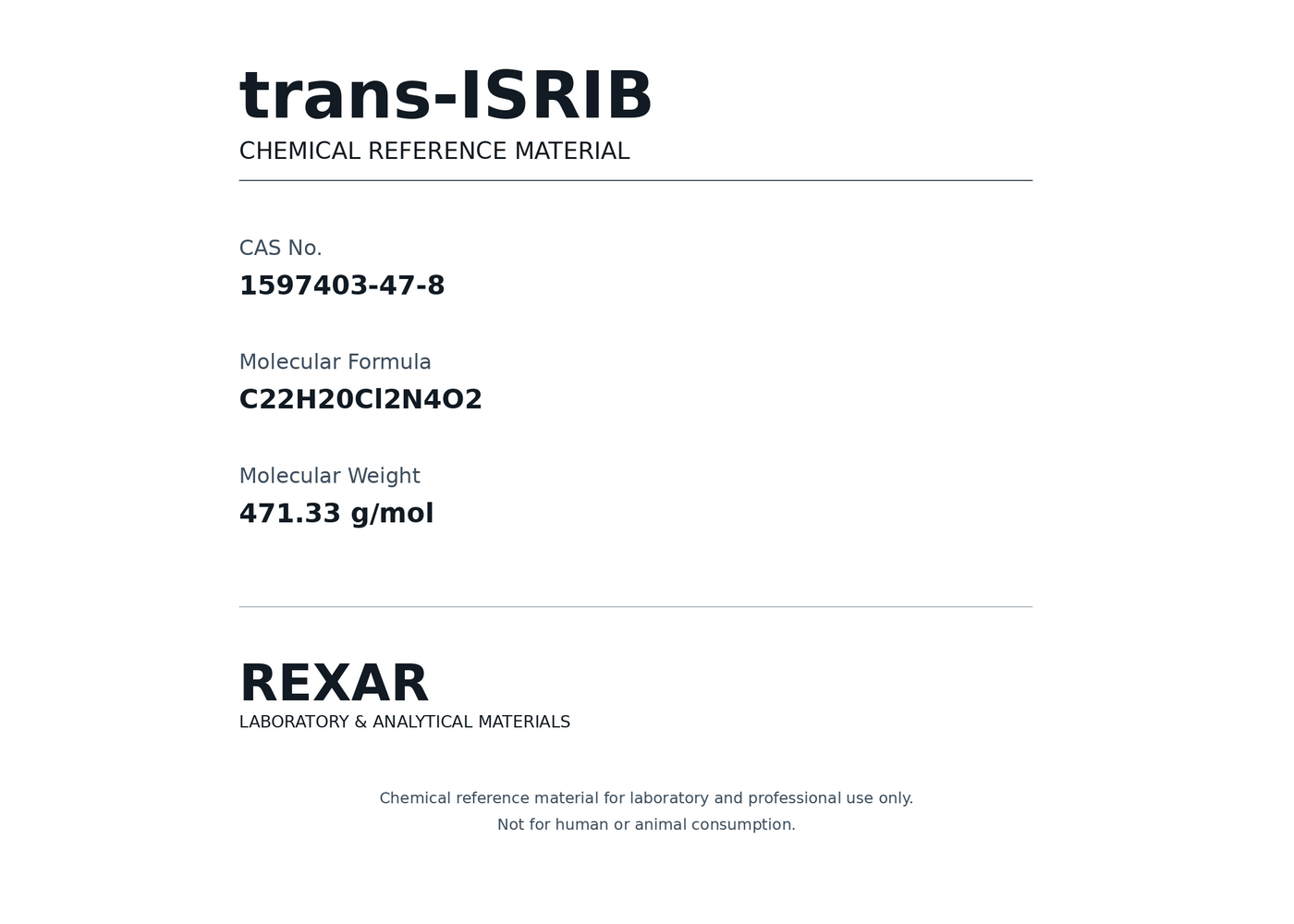 Rexar trans-ISRIB - CAS 1597403-47-8