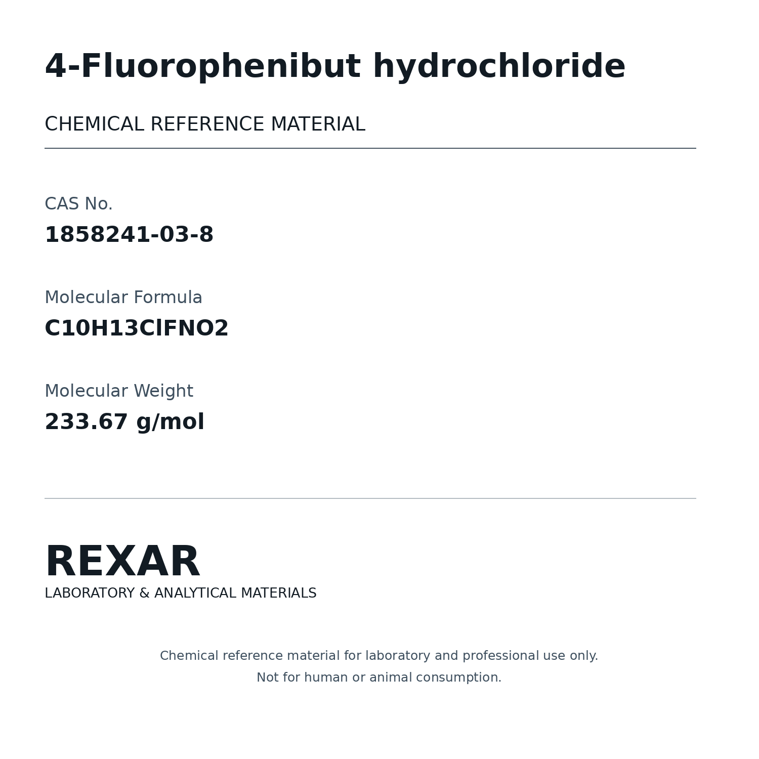 Rexar 4-Fluorophenibut hydrochloride - CAS 1858241-03-8