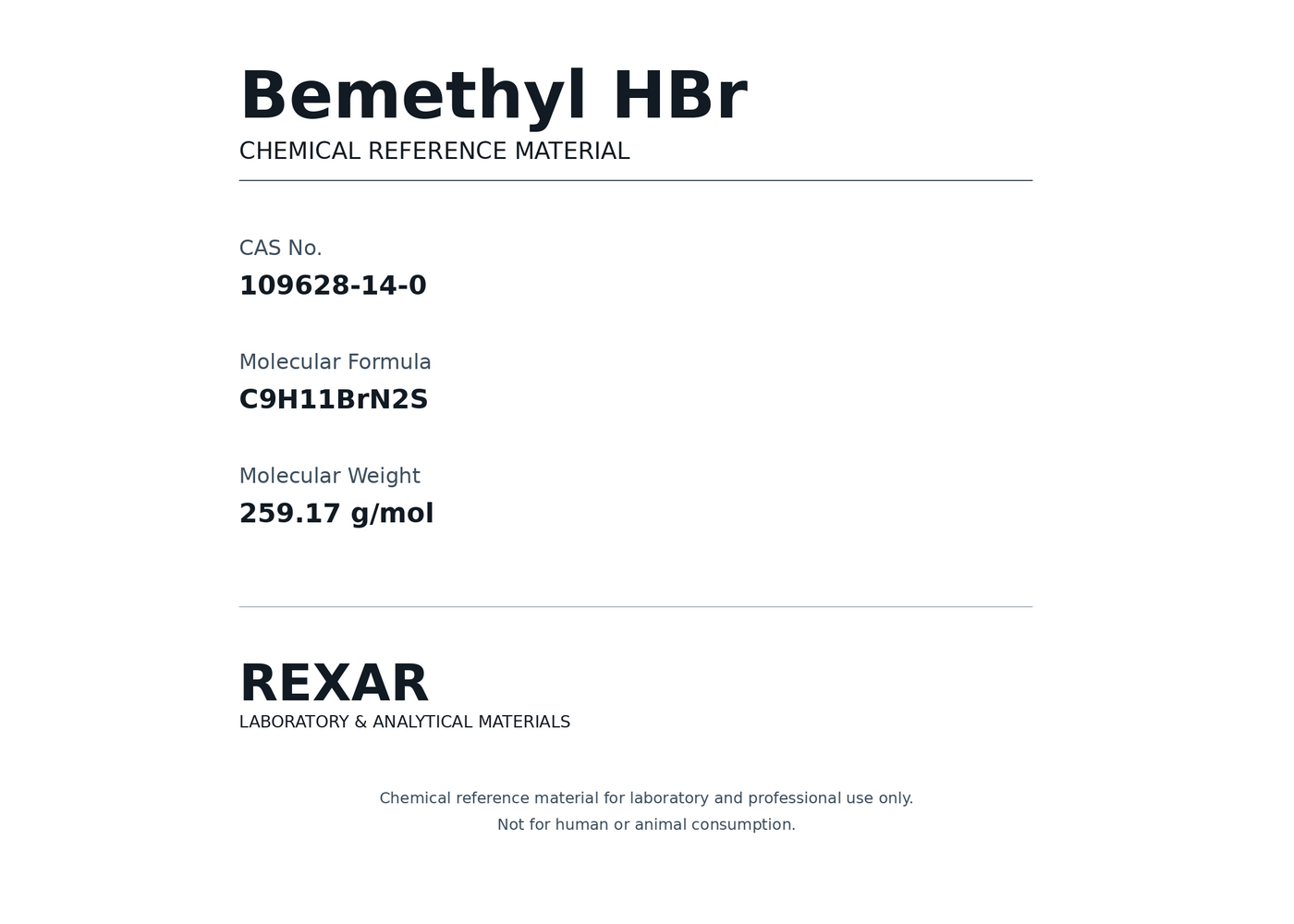Rexar Bemethyl HBr - CAS 109628-14-0