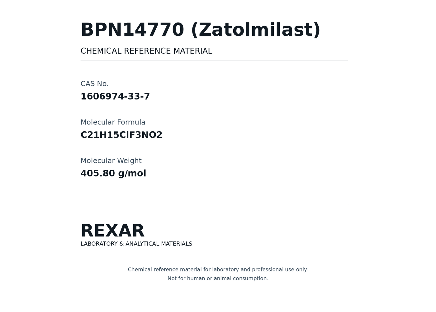 Rexar BPN14770 - CAS: 1606974-33-7