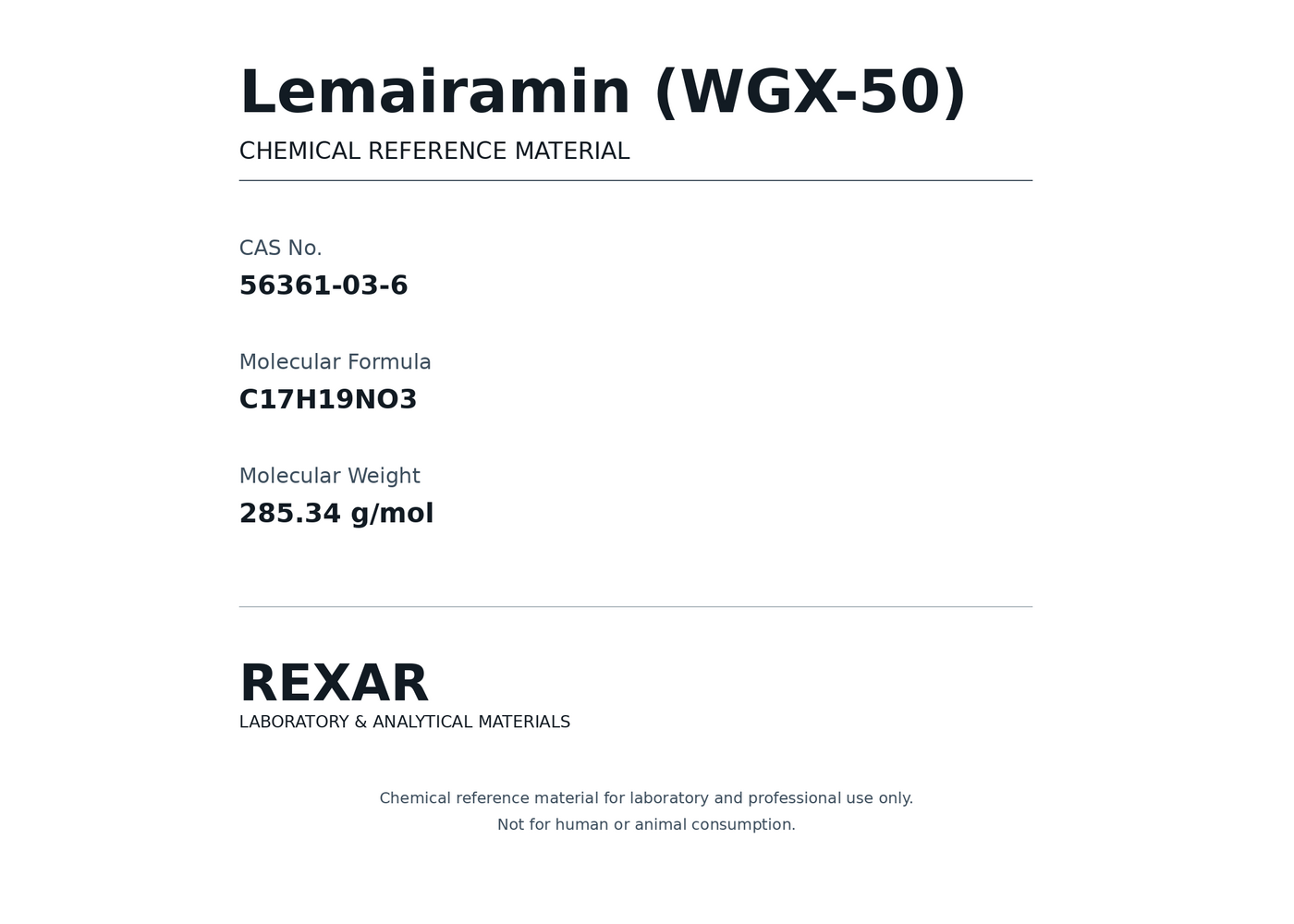 Rexar Lemairamin (WGX-50) - CAS 56361-03-6