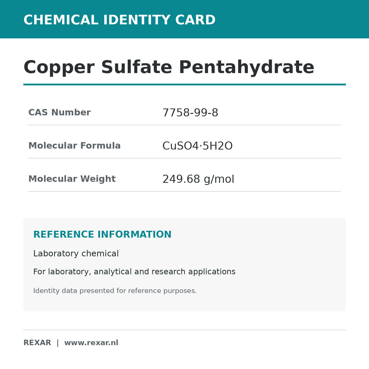 Rexar Copper Sulfate - CAS 7758-99-8