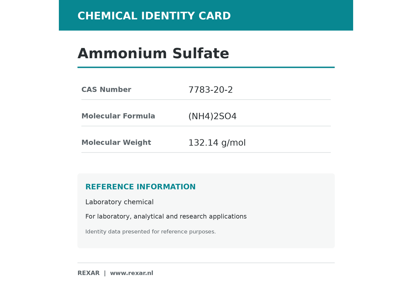 Rexar Ammonium Sulfate – CAS 7783-20-2