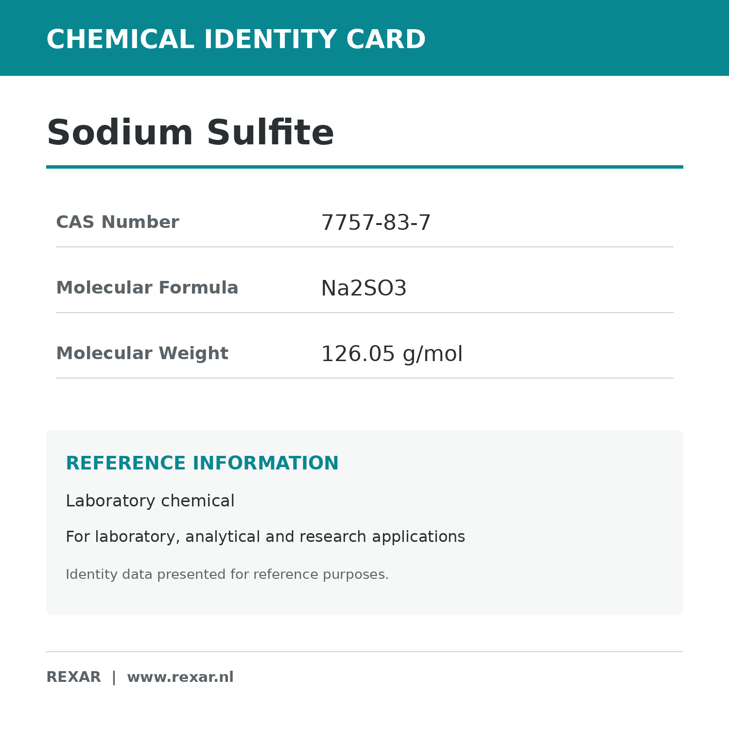 Rexar Sodium Sulfite - CAS 7757-83-7