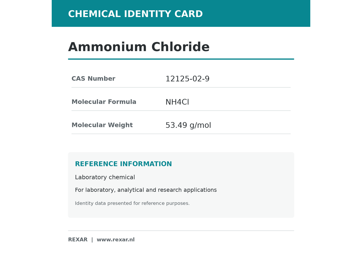 Rexar Ammonium Chloride - CAS 12125-02-9