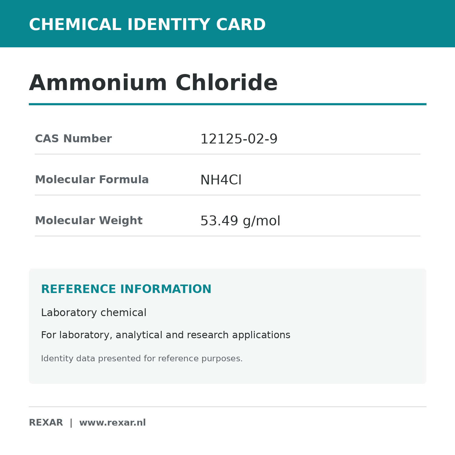 Rexar Ammonium Chloride - CAS 12125-02-9