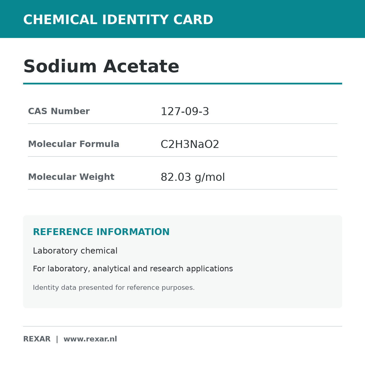 Rexar Sodium Acetate - CAS 127-09-3