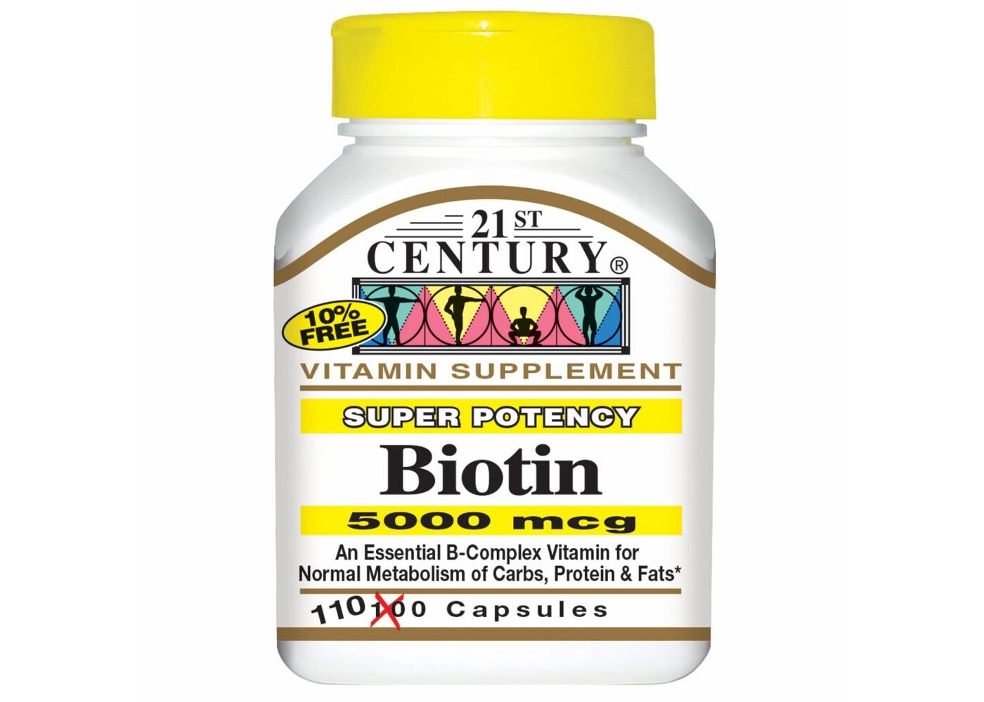 21st Century Biotin, Super Potency, 5000 mcg, 110 Capsules