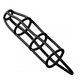 Silicone Cock Cage Texture Sleeve- Black