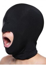 Zwart rekbaar masker open mond