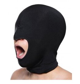 Zwart rekbaar masker open mond