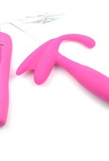 7 Speeds Silicone Anal Vibrator in Pink Color