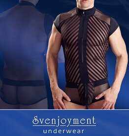Svenjoyment Underwear Zwart transparante heren body
