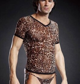 V-Neck T Shirt Leopard