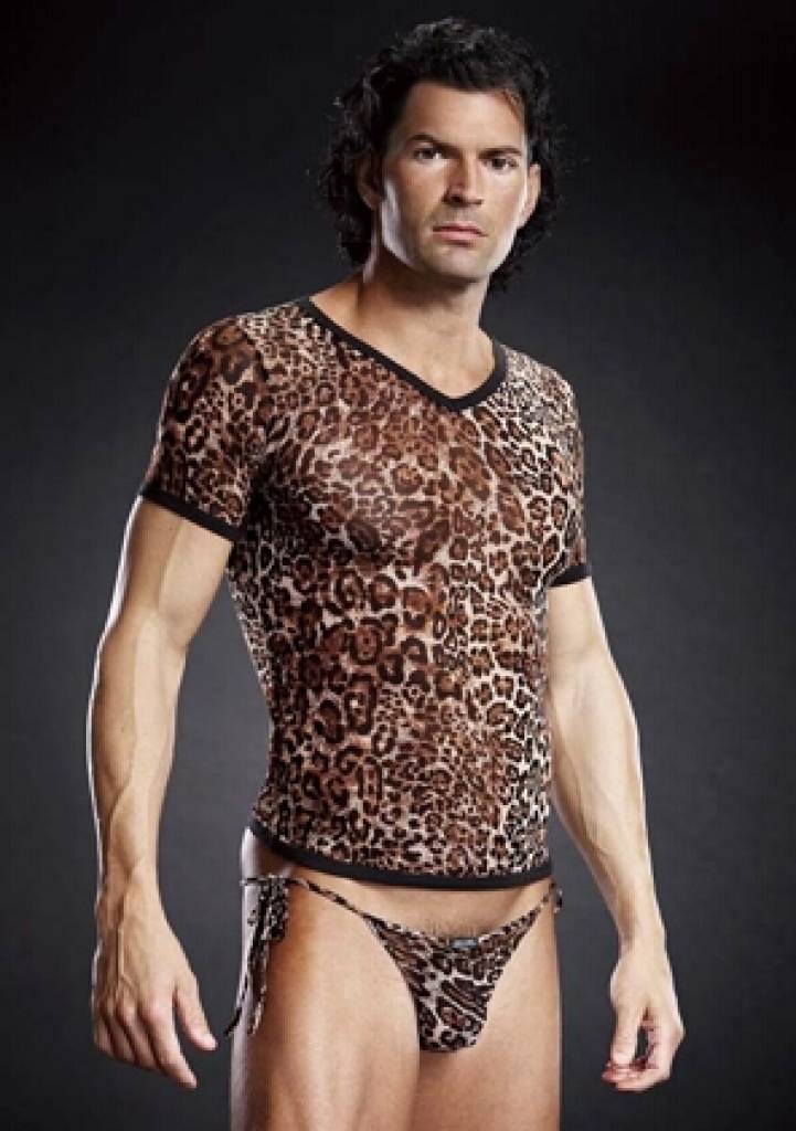 V-Neck T Shirt Leopard