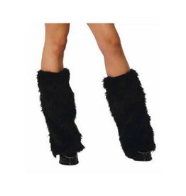 White Label Furry Bootcovers Black