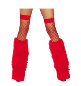 White Label Furry Bootcovers Red