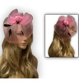 Hair Clip with Veil And Feather