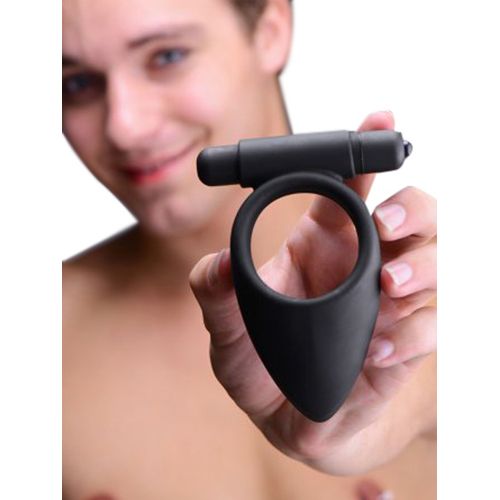 Master Series Vibrerende Siliconen Penisring - Zwart