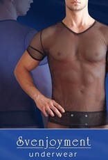 Svenjoyment Underwear Transparant netstof herenshirt - zwart