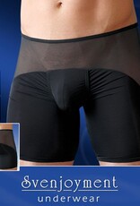 Svenjoyment Underwear Zwarte herenboxer met netstof inzet