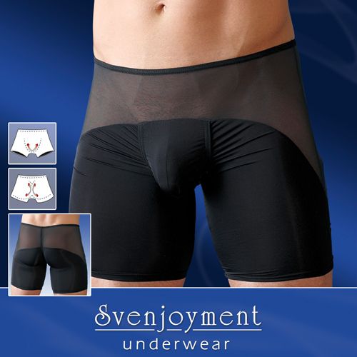 Svenjoyment Underwear Zwarte herenboxer met netstof inzet