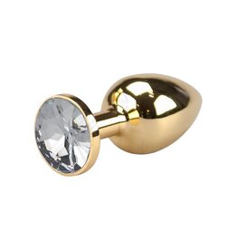 Gladde Gouden Buttplug - Diamant