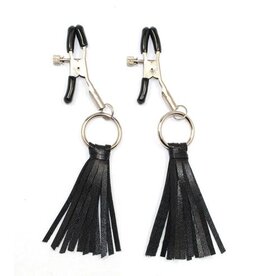 Whitelabel Sextoys Nipple Clamps with Leather Cluster