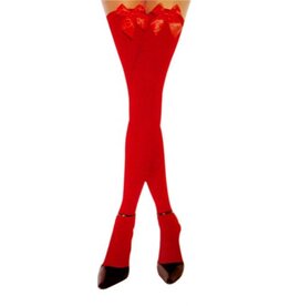 leg avenue Nylon Over The Knee With Bow - Red