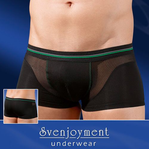 Sven O Underwear Zwarte Boxershort met groene band