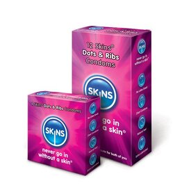 Condooms Skins - Dots & Ribs Condoms 12 pcs