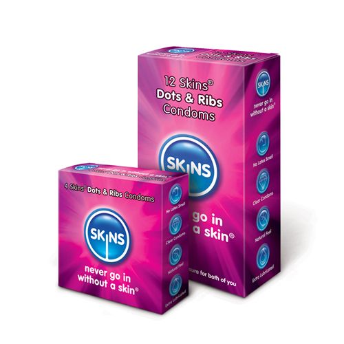 Condooms Skins - Ribbels en Noppen Condooms 12 stuks