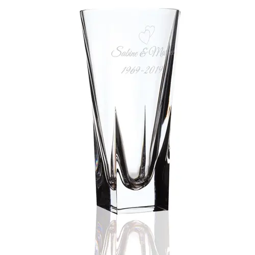 Vase en cristal Fusion avec texte