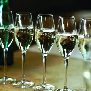 Flûtes à Champagne Cristal d'Arques gravées