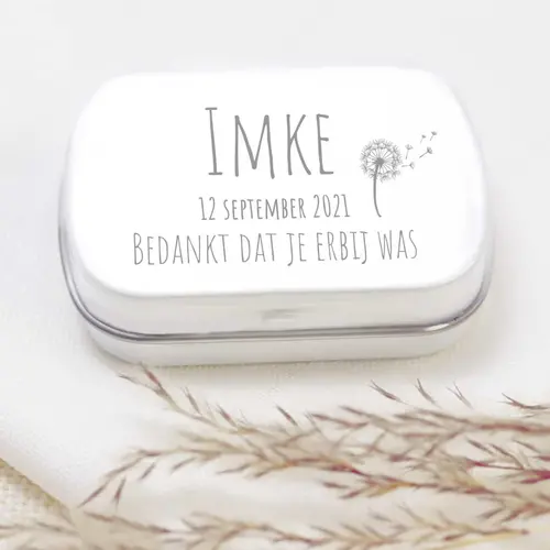 Tin Box Pepermuntjes met gravering