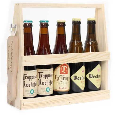 Cadeau de bière Trappiste avec ouvre-bouteille personnalisé