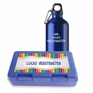 Gepersonaliseerde lunchbox en drinkfles