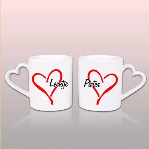 Duo Mugs d'amour avec nom