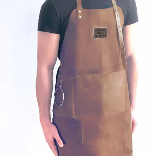 Tablier de cuisine en cuir personnalisé