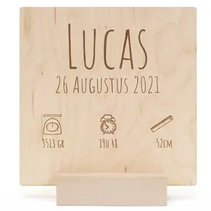 Plaque de naissance en bois