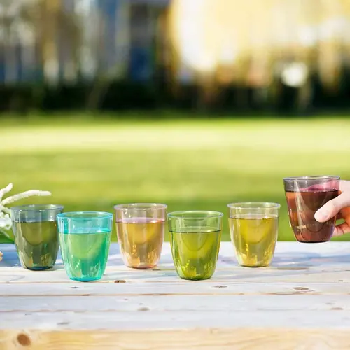 Brianto-L Lot de 6  Streedfood verres colorés