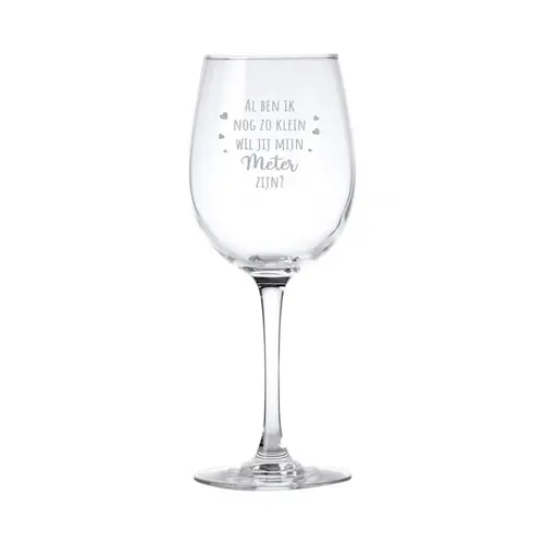 Witte wijnglas met gravering naam