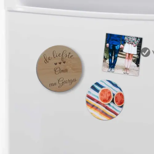 Aimant frigo bambou personnalisé