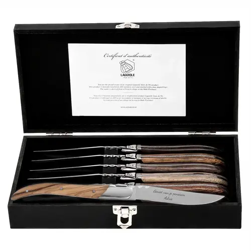 Coffret de 6 couteaux steak Laguiole personnalisés