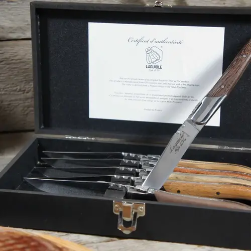 Coffret de 6 couteaux steak Laguiole personnalisés