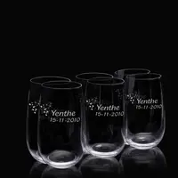 Verres long drink en verre cristal avec texte