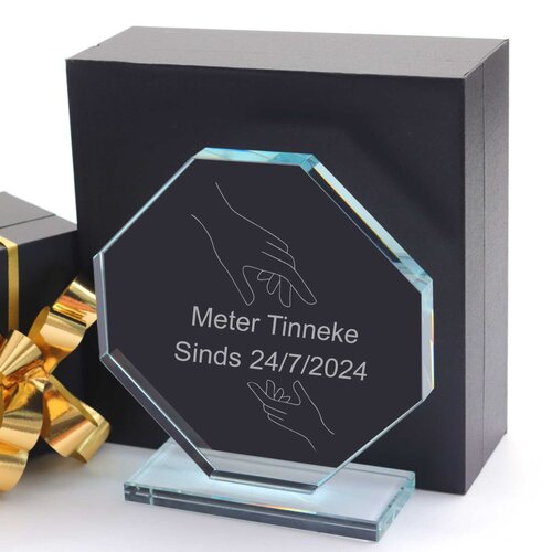 Kristallen trofee met gravering