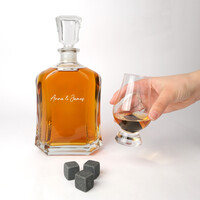Prachtige whiskey karaf met bedrukking