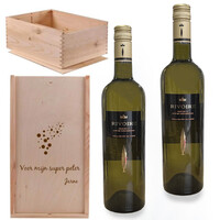 Caisse à Vin Duo vin blanc avec gravure